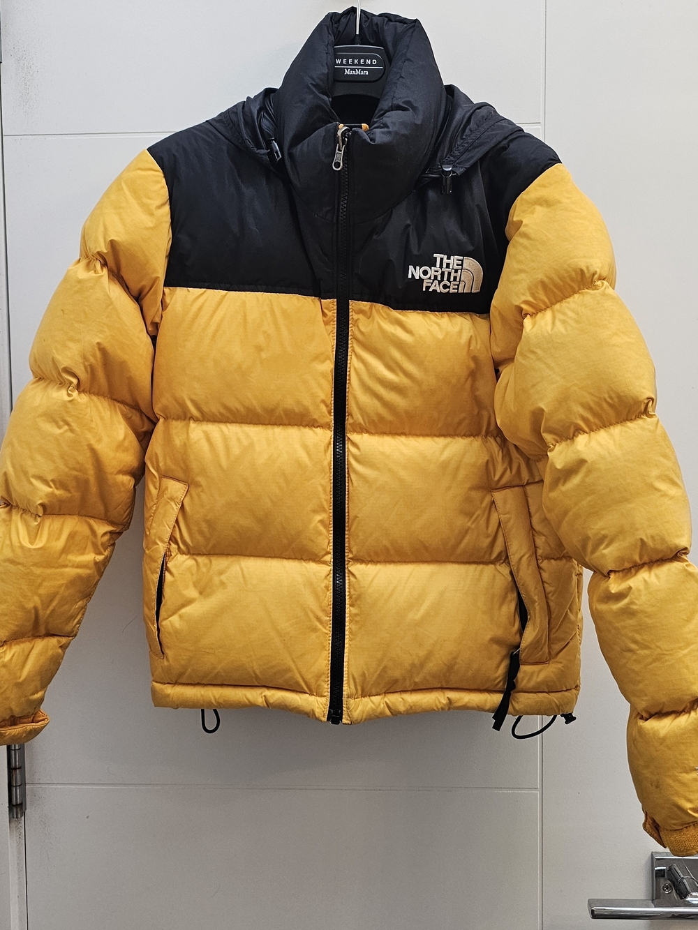 The North Face Women Yellow & Black Puffer Jacket